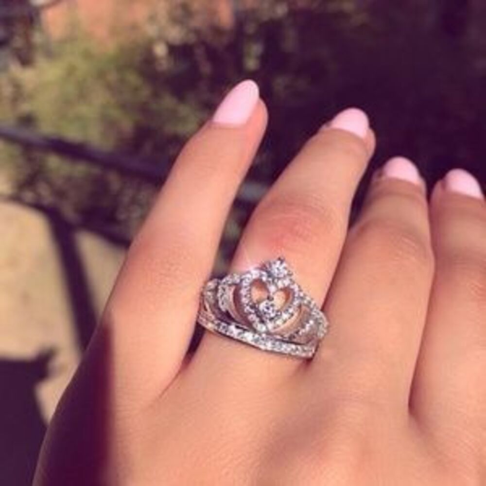 NEW 925 Sterling Silver Diamond Crown Ring
